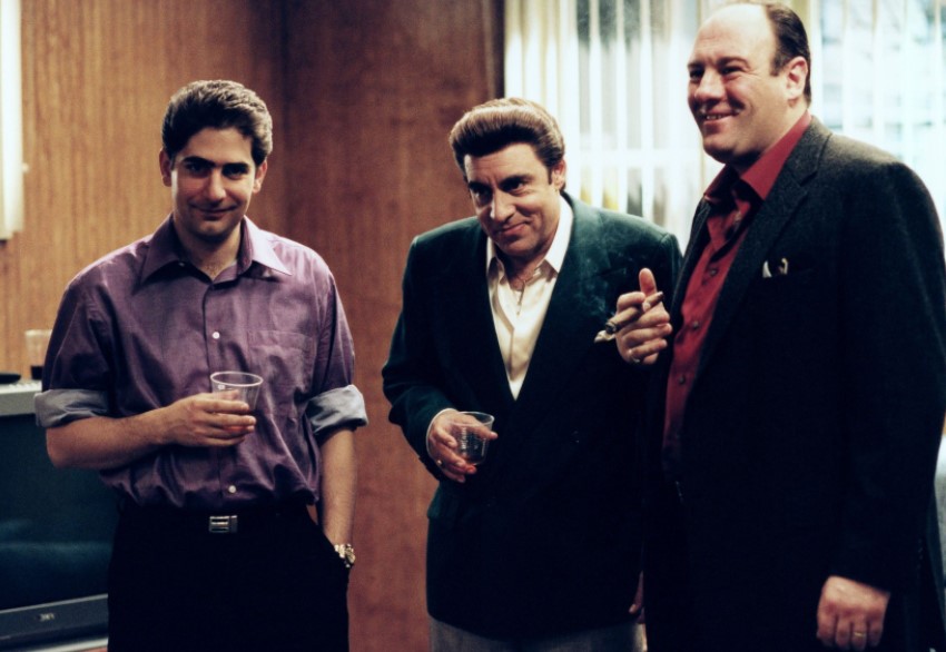 James Gandolfini from a scene in The Sopranos