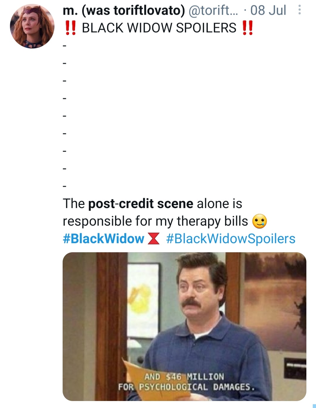 MCU Black Widow spoiler