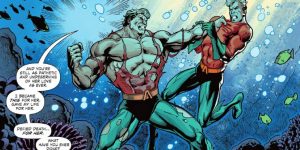 Aquaman and Aquabeast fight