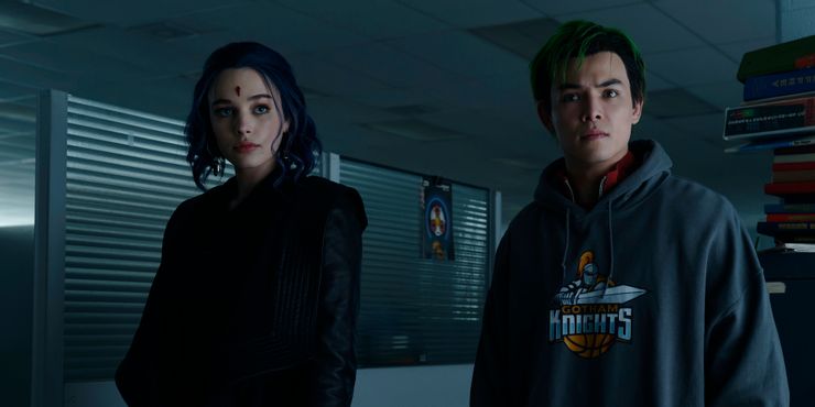 Raven with Beast Boy in Titans Season 3