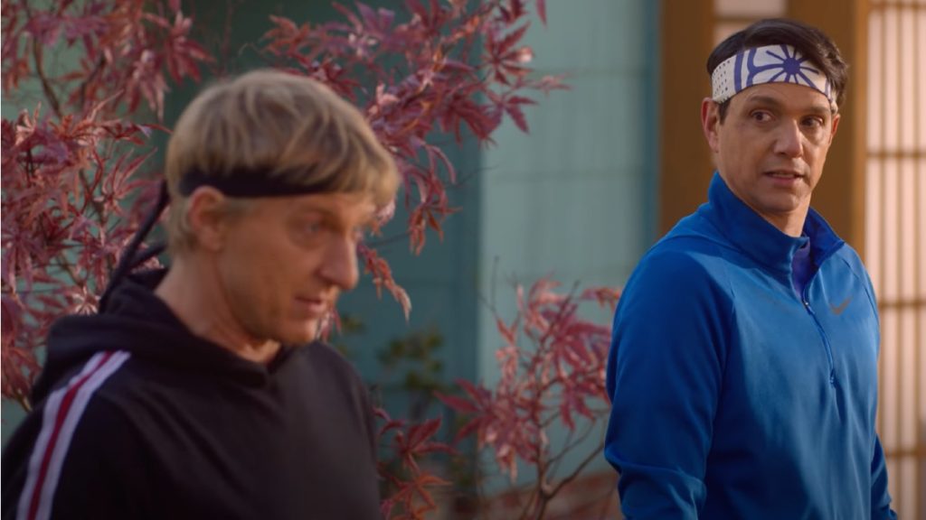 Johnny (William Zabka) and Daniel (Ralph Macchio) in Cobra Kai