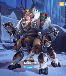 Orisa's overwatch winter event reindeer skin.