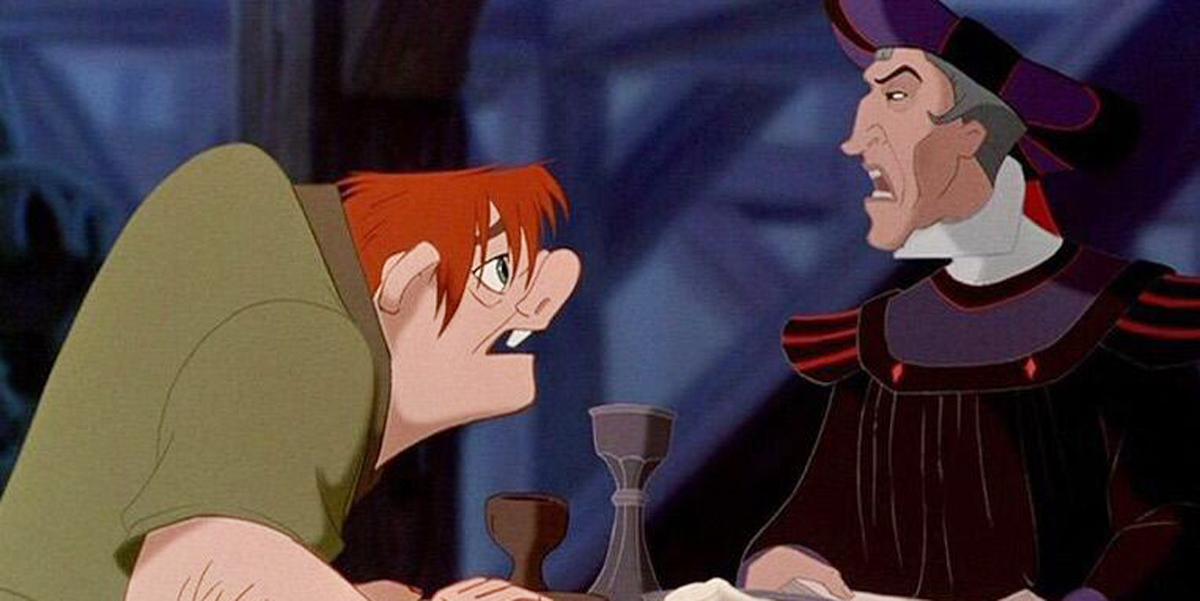 Quasimodo and Frollo animated movies