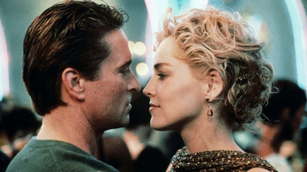 Michael Douglas and Sharon Stone in Basic Instincts