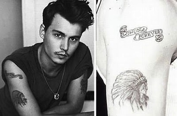 Johnny Depp 'Winona Forever' tattoo.