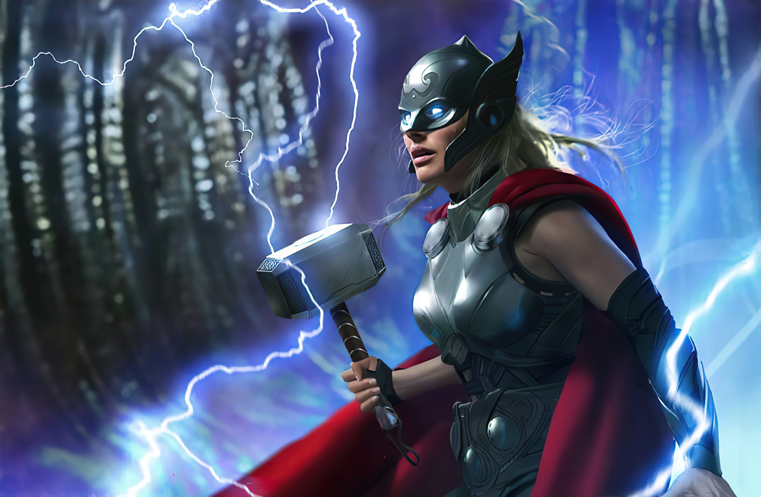 Jane Foster as the mighty Thor in Thor: Love and Thunder