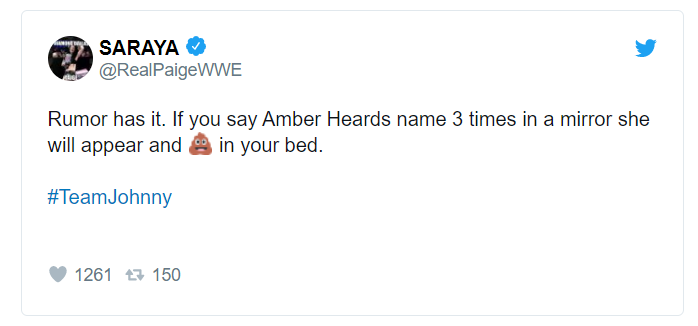 Former WWE Champion Paige Roasts Amber Heard