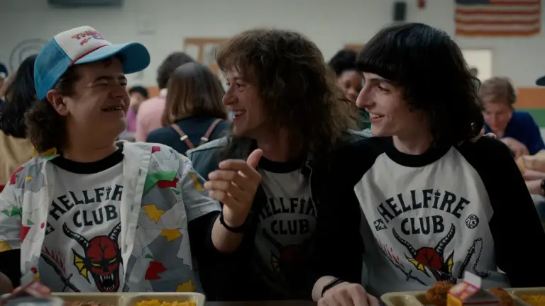 Dustin, Eddie and Mike in Stranger things 4