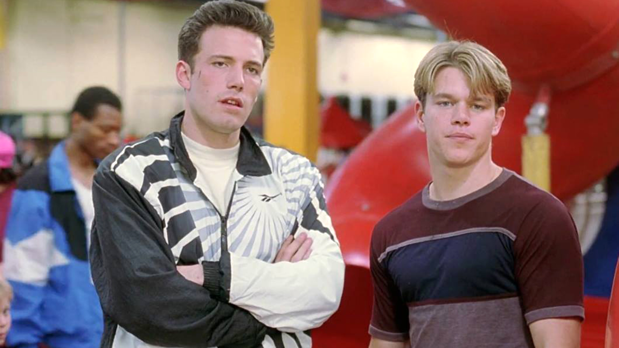 A still from Matt Damon and Ben Affleck from Good Will Hunting (1997).