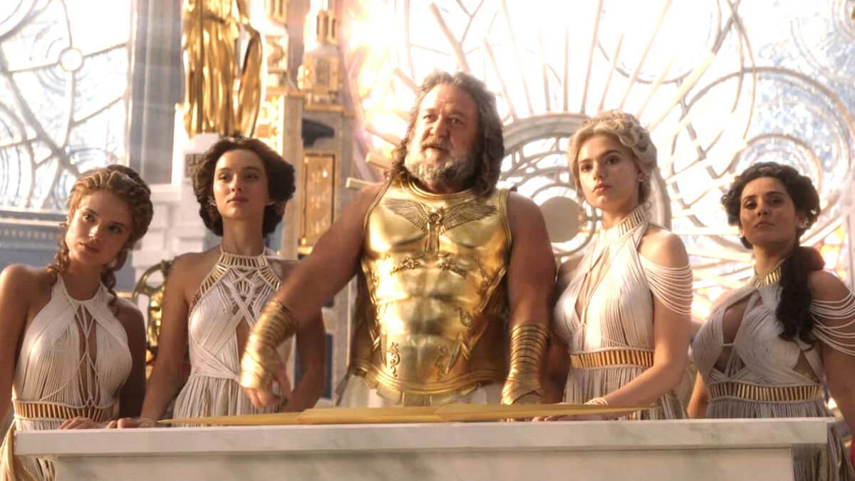 Russell Crowe as Zeus in Thor: Love and Thunder