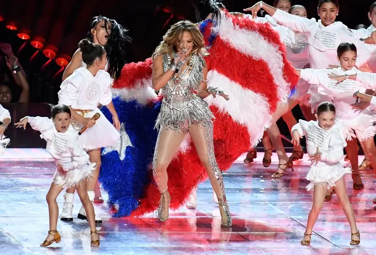 Jennifer Lopez at the SuperBowl Halftime 2020.