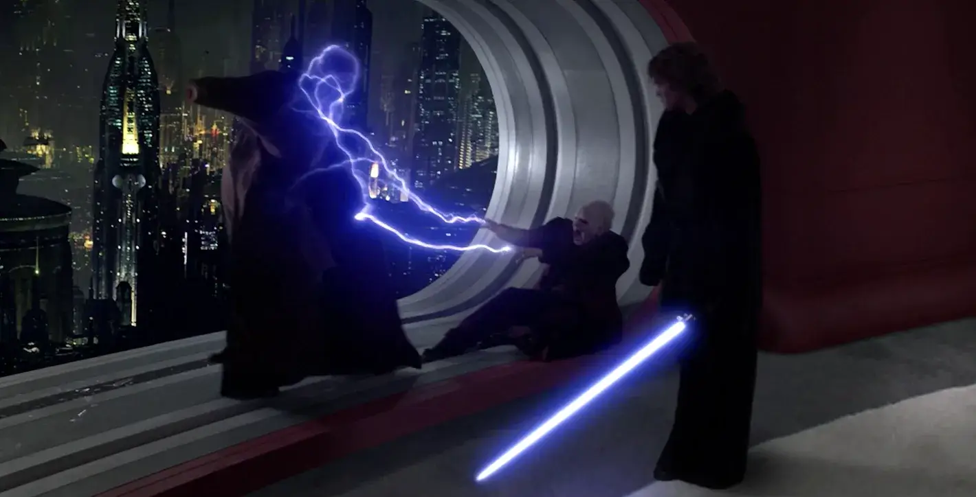 Mace Windu's death in Revenge of the Sith.