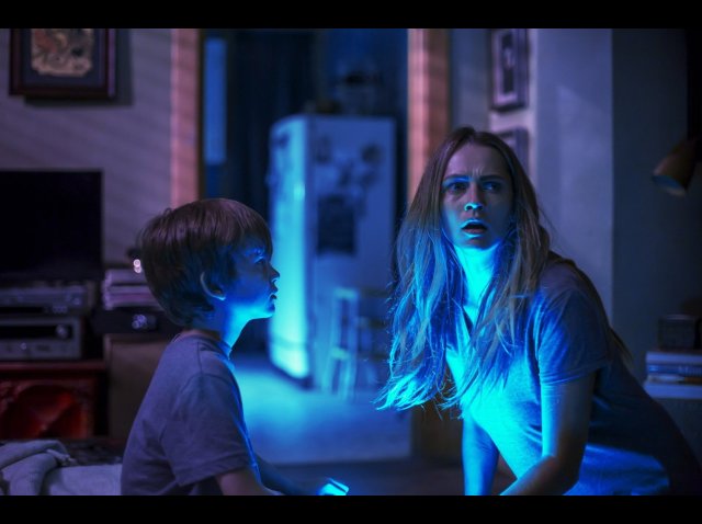 Teresa Palmer and Gabriel Bateman; Lights Out (2016)