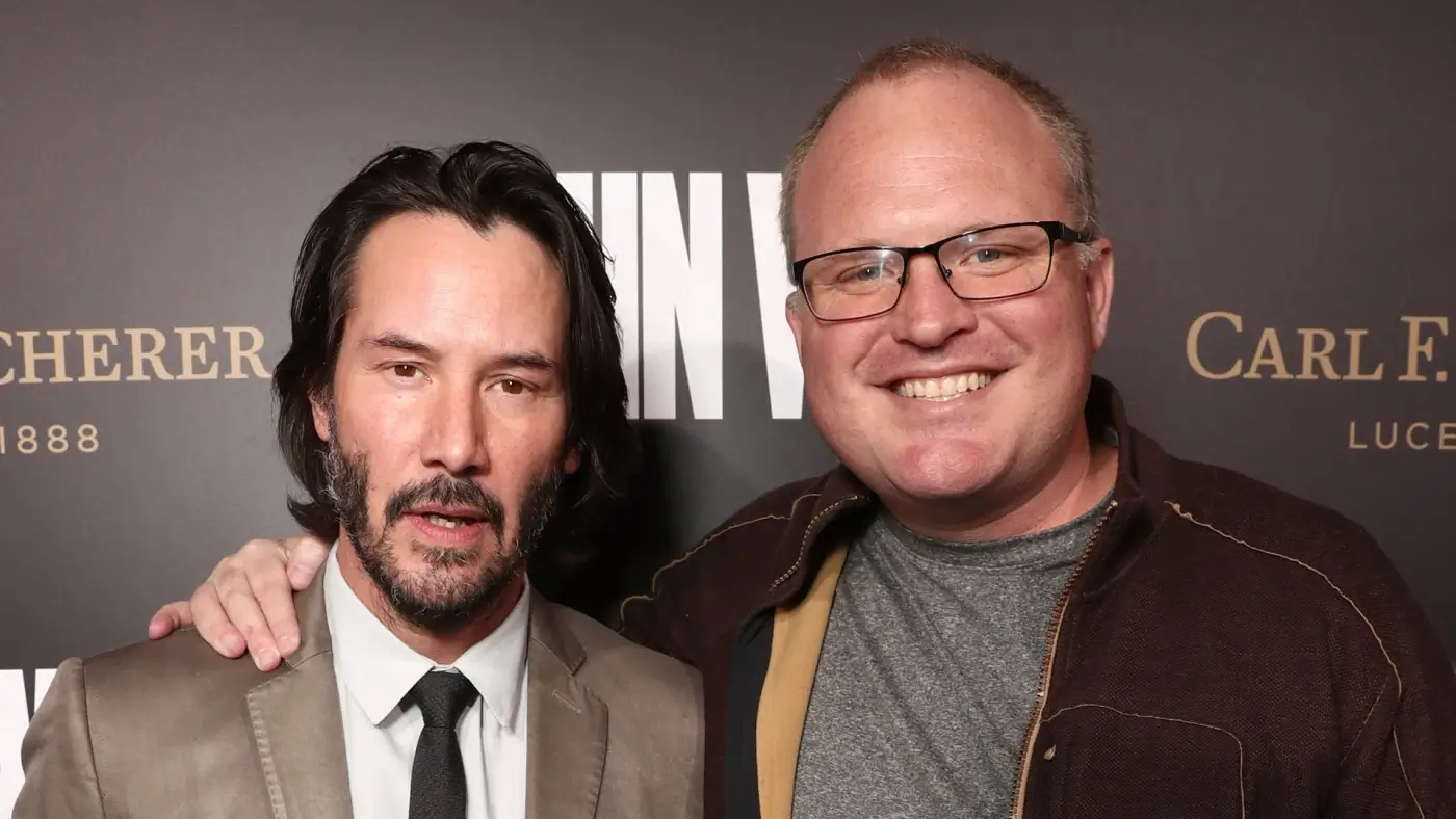 Derek Kolstad with Keanu Reeves