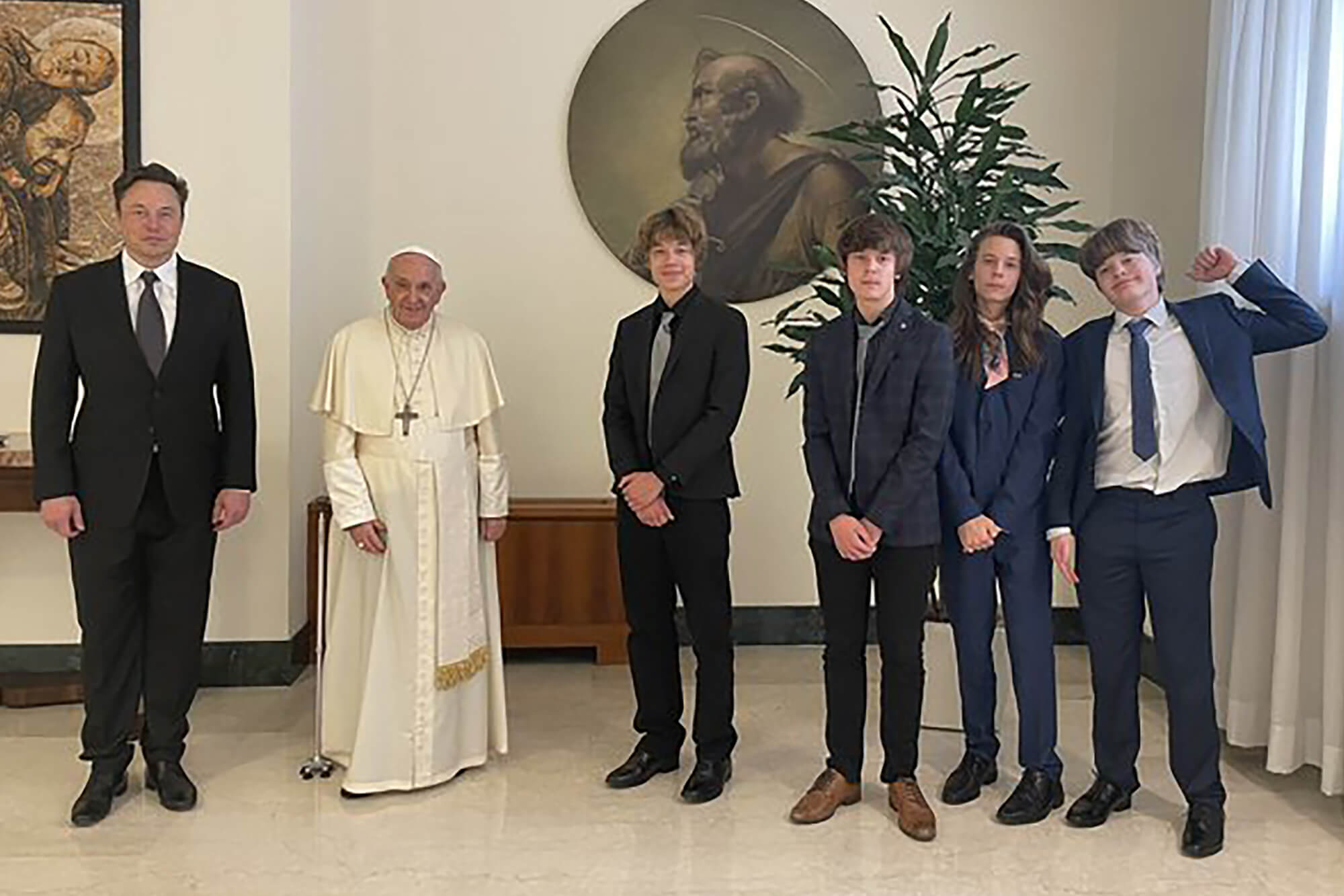 Elon Musk with Pope