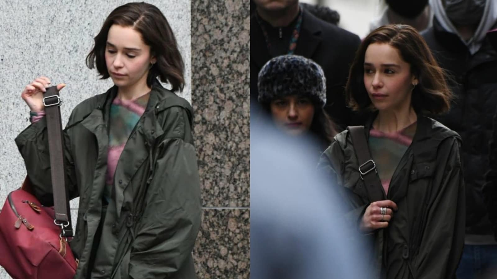 Emilia Clarke on the sets of Marvel's Secret Invasion.