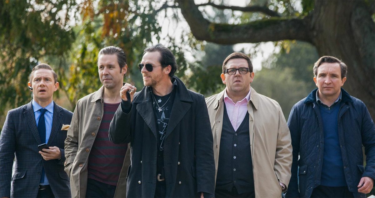 Martin Freeman, Paddy Considine, Simon Pegg, Nick Frost, and Eddie Marsan in The World’s End