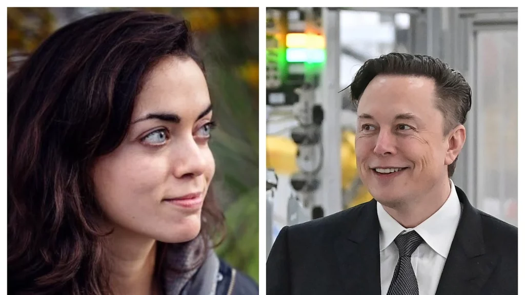 Shivon Zilis (left) and Elon Musk (right)