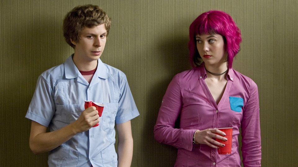 Michael Cera and Mary Elizabeth Winstead in Scott Pilgrim vs. the World