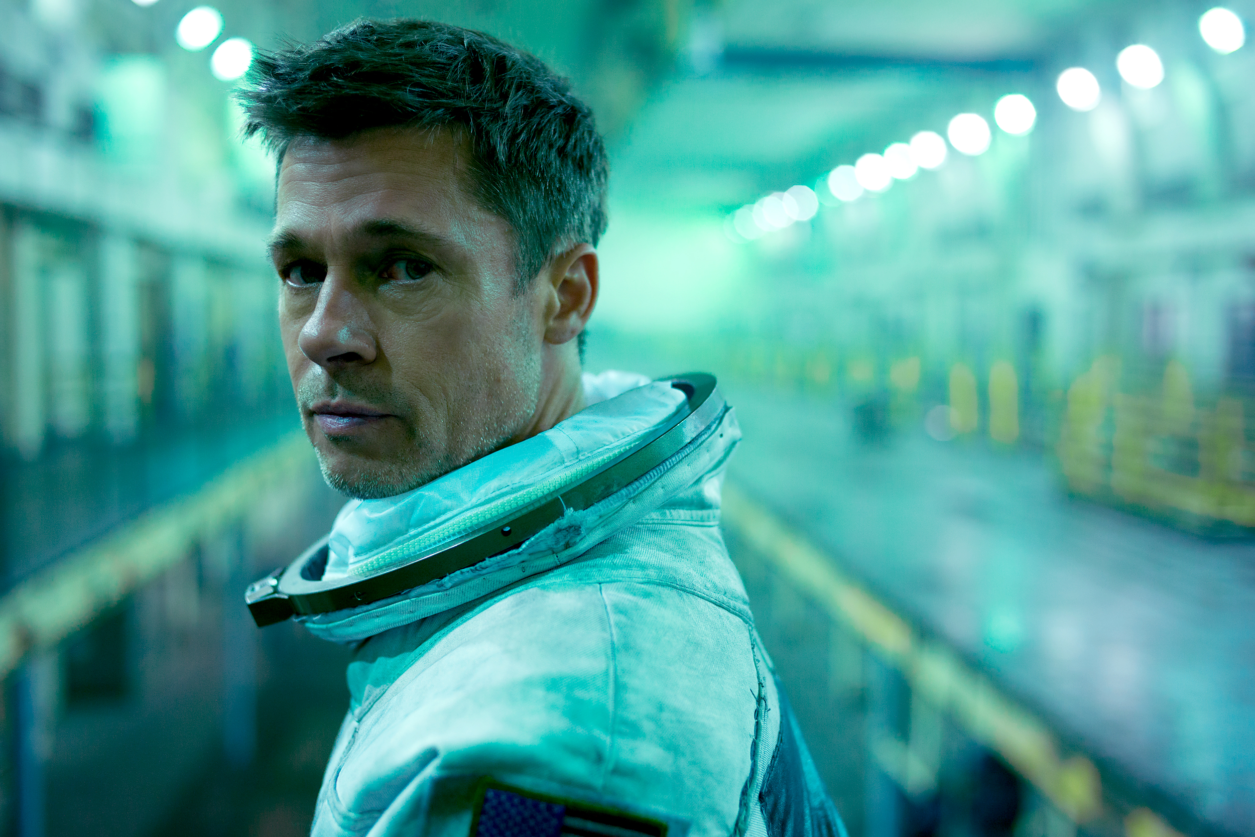 Bradd Pitt as Roy McBride in search of his father in Ad Astra (2019).