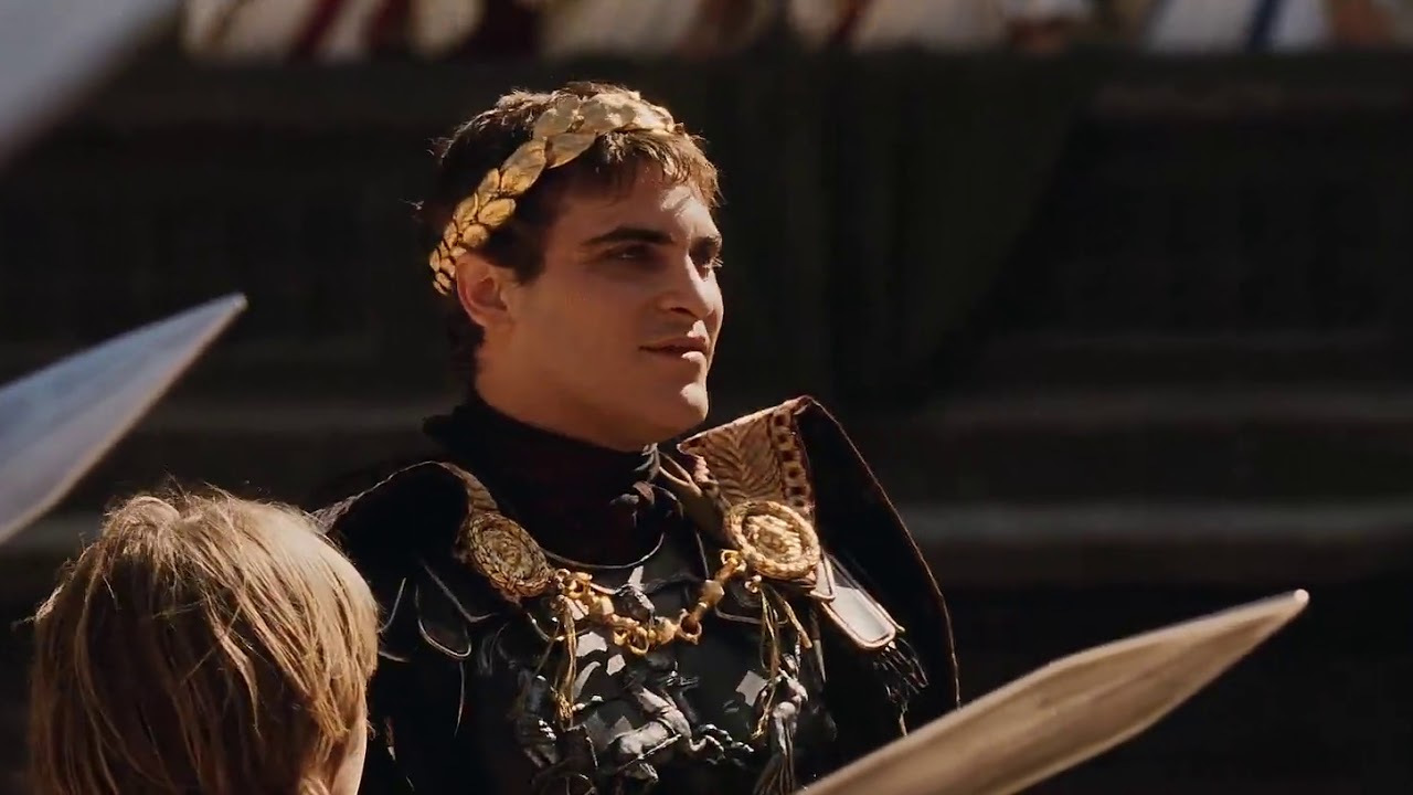 Joaquin Phoenix portrays the corrupt and ruthless Commodus