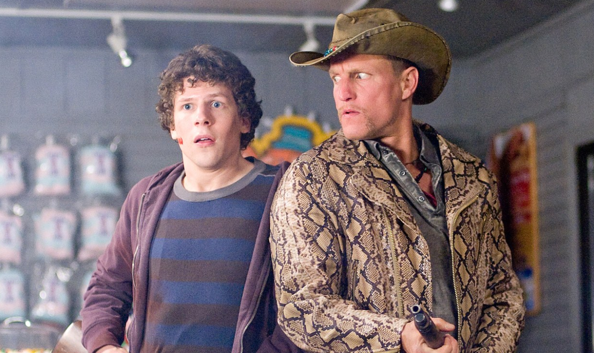 Jesse Eisenberg and Woody Harrelson in Zombieland (2009).